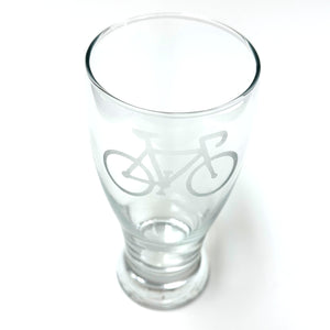 Bicycle-Etched 7-Inch Beer Glass