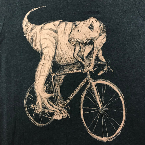 Tyrannosaurus Rex on a  Bicycle T-Shirt, Unisex