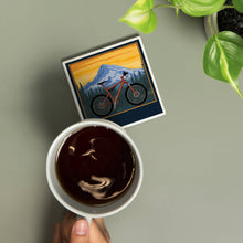 Ceramic Drink Coaster Enjoy the Ride, Mountain Bike Scene