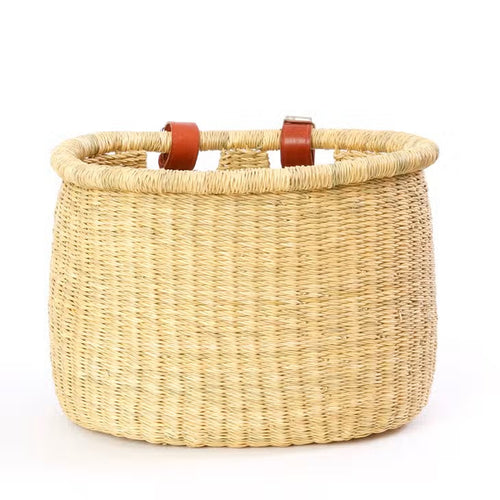 Natural Elephant Grass Bicycle Basket