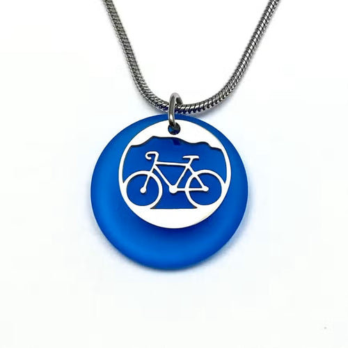 Be Inspired Up - Bicycle Beach Glass Pendant