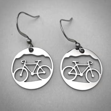 Be Inspired Up - Bicycle Circle Earrings