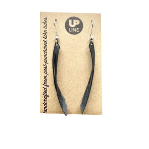 Up Line Earrings from Post Punctured Bicycle Tubes
