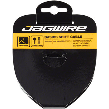 Jagwire Basics Shift Cable - 1.2 x 3050mm, Galvanized Steel, For Shimano/SRAM, Huret, Suntour X-Press