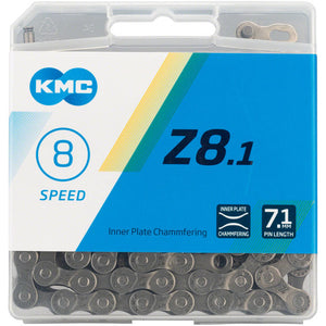 KMC Z8.1 Chain - 8-Speed, 116 Links, Silver/Gray