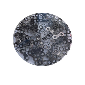 Dissected Bicycle Chain and Resin Coasters, set of 2