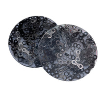 Dissected Bicycle Chain and Resin Coasters, set of 2