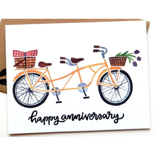 Tandem Bicycle Anniversary Card