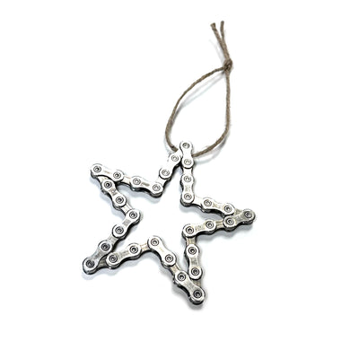 Recycled Bike Chain Star Ornament