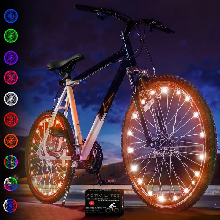 Feux de roue de vélo à LED avec piles incluses Accessoires de vélo Lampe d'avert Feux de roue de vélo à LED avec piles incluses Accessoires de vélo Lampe d'avert