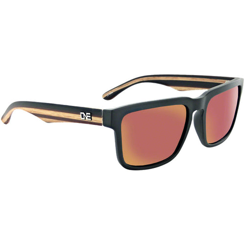 Optic Nerve ONE Mashup Sunglasses - Black Wood Temple/Polarized Gray with Red Mirror
