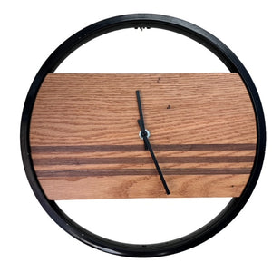 Bike Rim/Reclaimed Wood Wall Clock