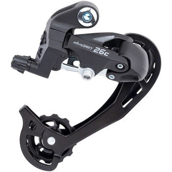 microSHIFT M26C Rear Derailleur - 7/8 Speed, Long Cage, for 13-34t Freewheel, Black