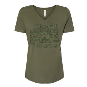 Explore East Aurora V-Neck T-Shirt