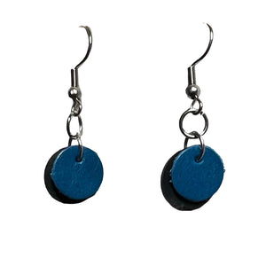 Tubular Gear Recycled Inner Tube and Leather Earrings