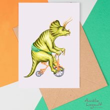 Animals Riding a Bicycle Card