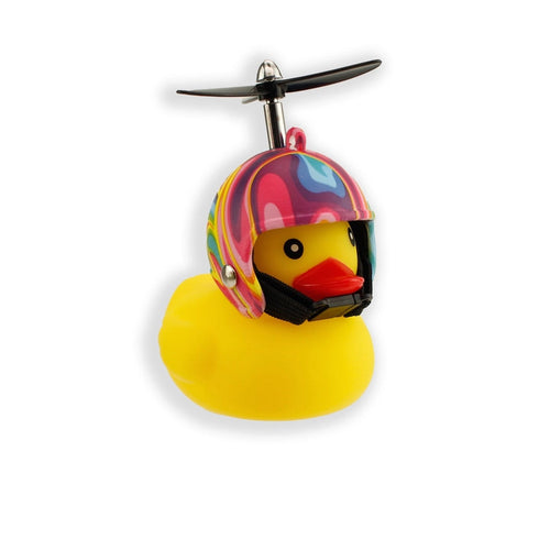 Bicycle Rubber Duck with Helmet Flower Power