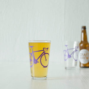 Road Bike Pint Glass