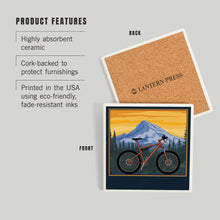 Ceramic Drink Coaster Enjoy the Ride, Mountain Bike Scene