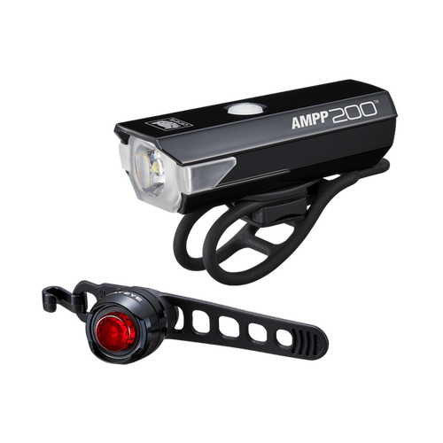 CatEye Combo Kit Headight Taillight AMPP200 / ORB USB Rechargeable Light Set
