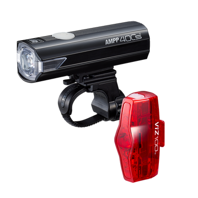 CatEye Combo Kit Headight Taillight AMPP400S / ViZ100 USB Rechargeable Light Set