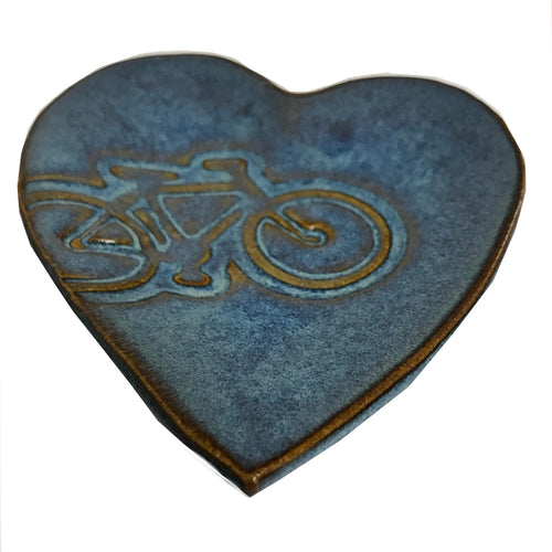 Ceramic Heart-Shaped Bicycle Dish