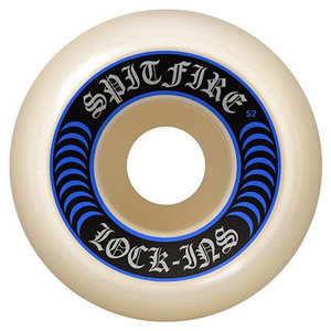 Spitfire Formula Four Lock-Ins 99A Skateboard Wheels Natural w/Blue 53mm 4-Pack