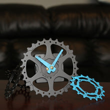 Funky Scattered Gears Desk Clock, Black and Blue