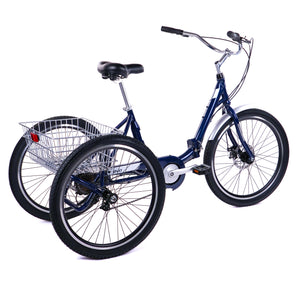 Evo Latitude Foldable Trike, Adult Tricycle, Navy Blue