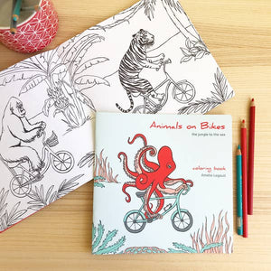Animals on Bikes - The Jungle to the Sea Coloring Book