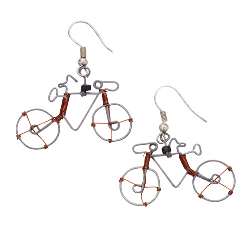 Cycling Whimsy Bicycle Earrings, Wire