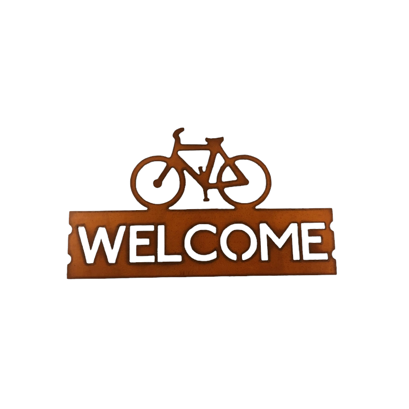Metal Bike Welcome Sign