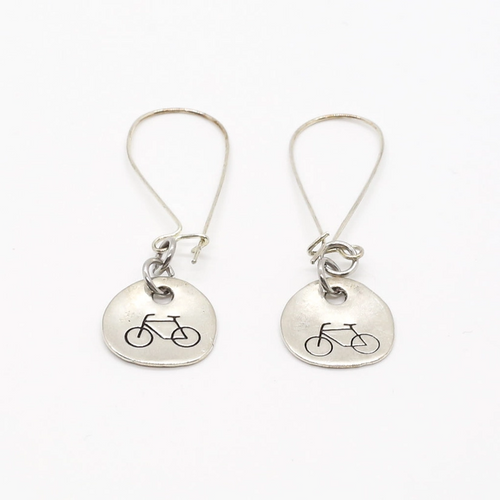 Drop Hoop Bike Earrings