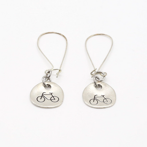 Drop Hoop Bike Earrings