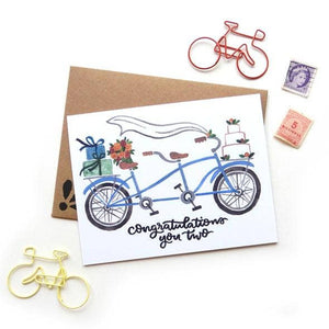 Congratulations You Two, Bicycle Themed Wedding Card