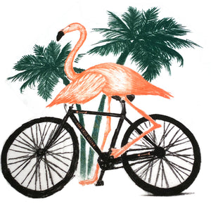 Flamingo on a Bicycle T-Shirt, Women's [FINAL SALE]