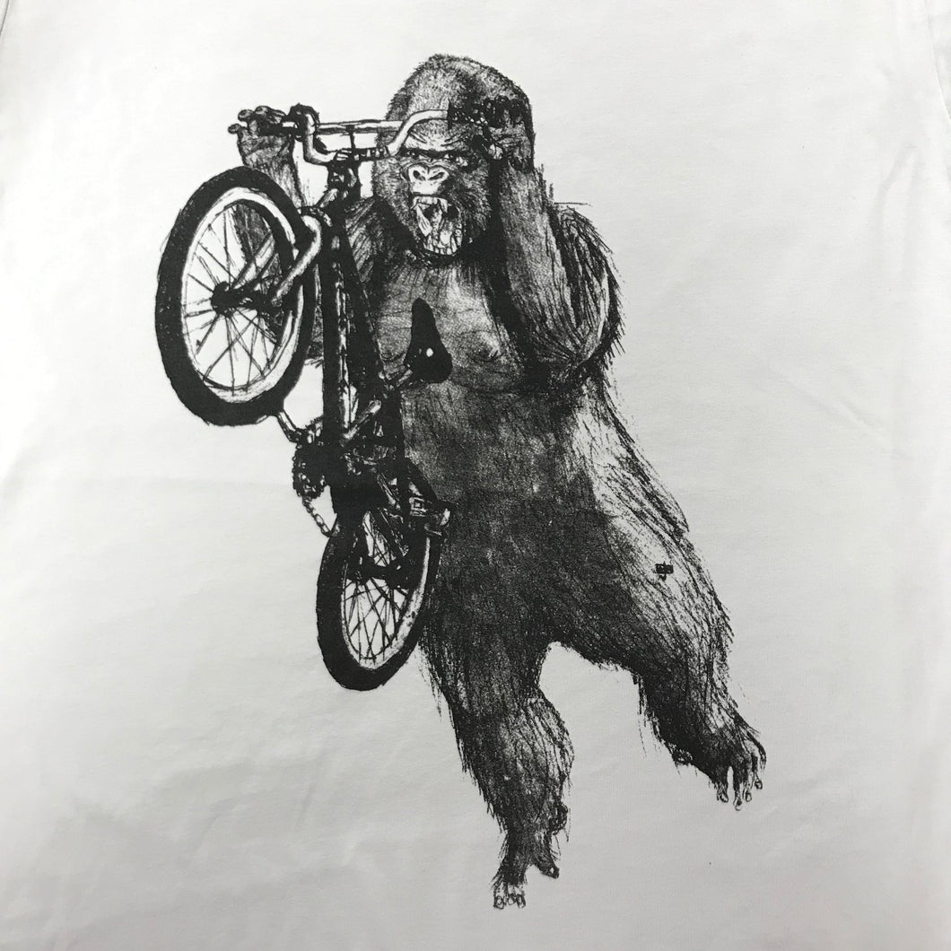Gorilla on a BMX Bicycle T-Shirt, Unisex