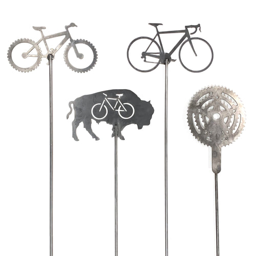Bicycle-Themed Steel Garden Stake
