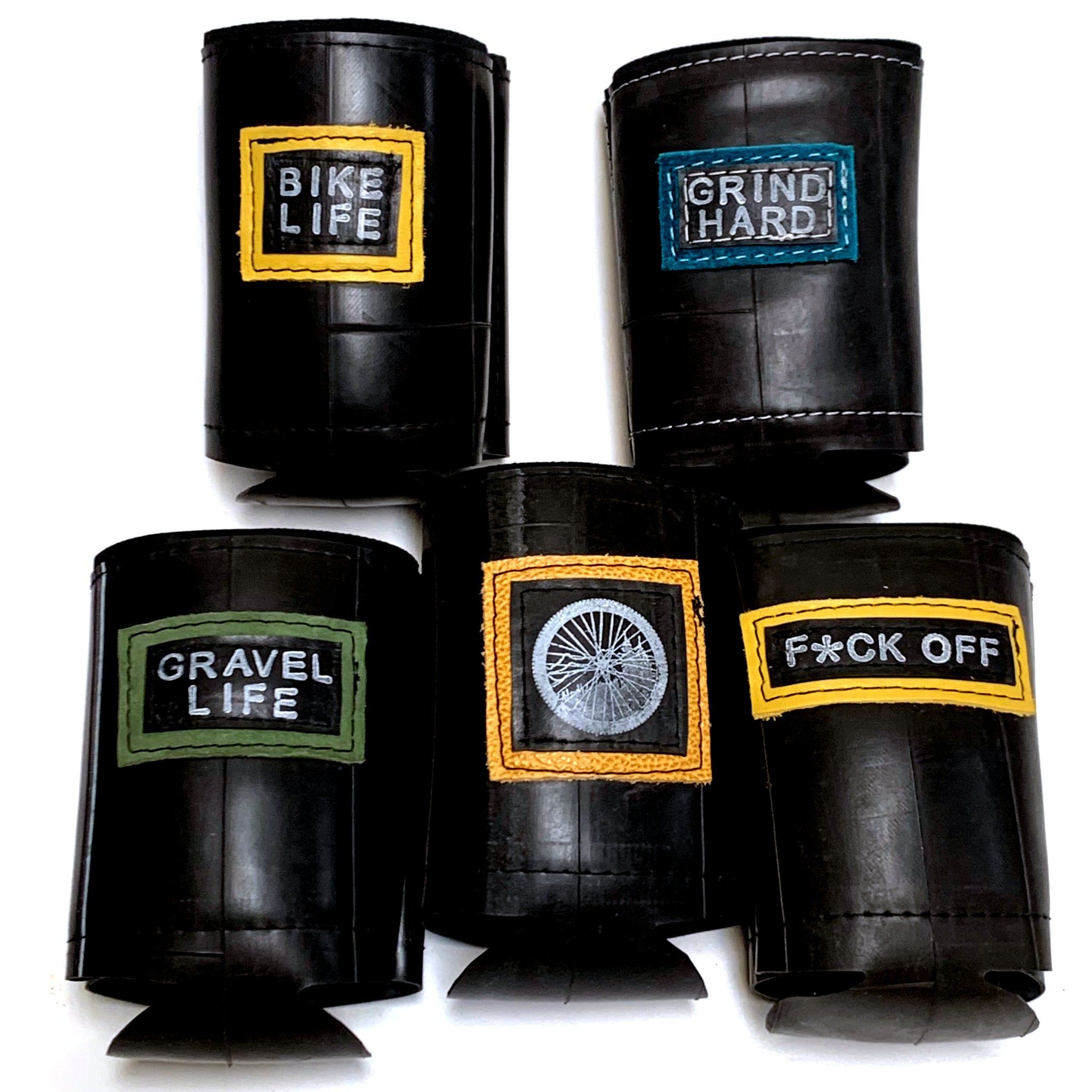 Koozie For Cans or Bottles Made From Recycled Bike Inner Tubes – Kickstand  Culture