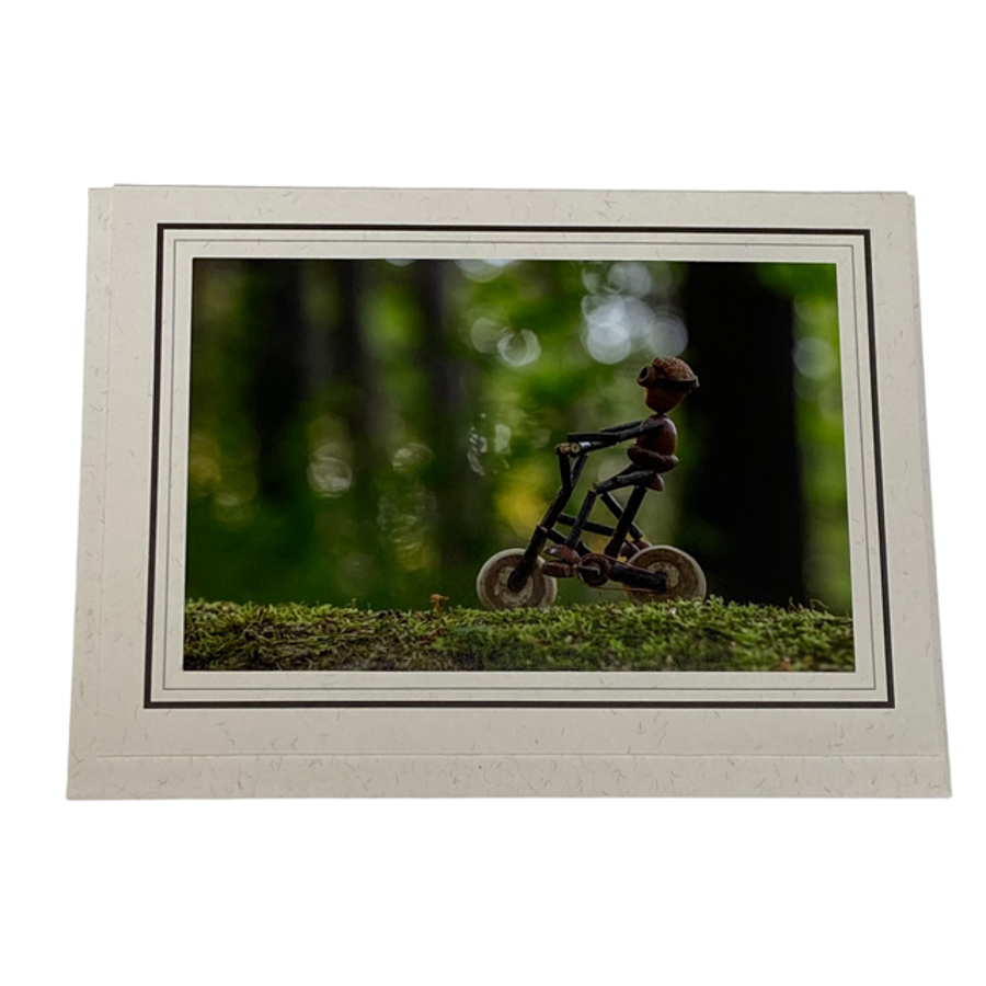 Acorn Whimsy Bicycle-Themed Greeting Cards