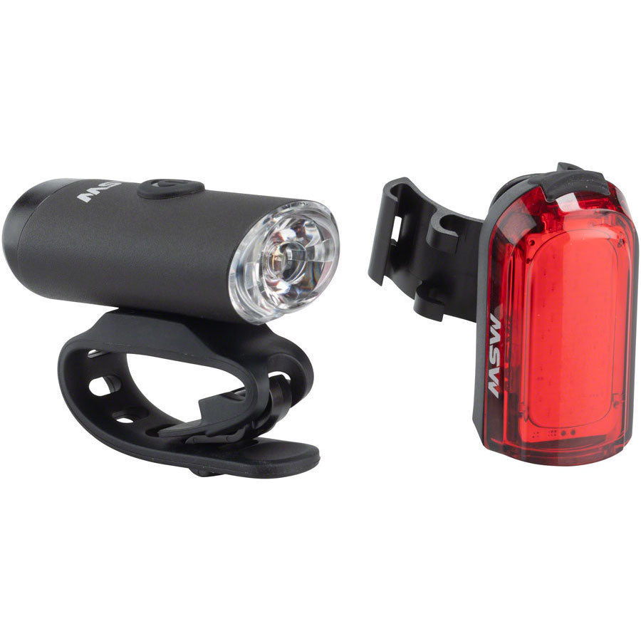 MSW Tigermoth 100 USB Recharable Light Set includes 100 Lumen Headlight and 20 Lumen Taillight