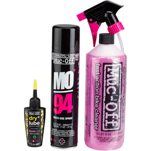 Muc-Off Bike Care Kit: Wash, Protect and Lube Kit, with Dry Conditions Chain Oil