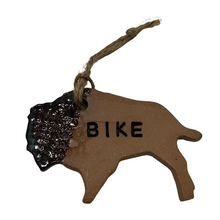 Ceramic Holiday Ornament, Buffalo Bicycle Themed