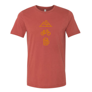 Mountain Bike Beer T-Shirt from Kickstand Culture, Rust, Unisex
