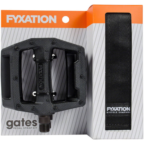 Fyxation Pedal and Strap Kit Pedals - Platform, Plastic, 9/16