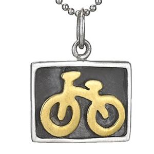 Pedal Power Sterling and Brass Bicycle Necklace