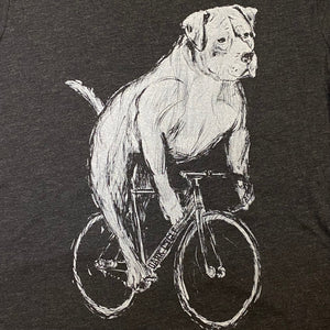 Pitbull on a Bicycle T-Shirt, Men's/Unisex, Black