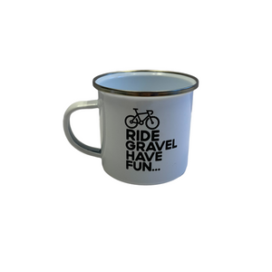 Enamel Camper Mug, Bicycle Themed