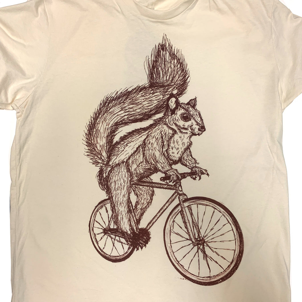 Squirrel on a Bicycle T-Shirt, Men's/Unisex