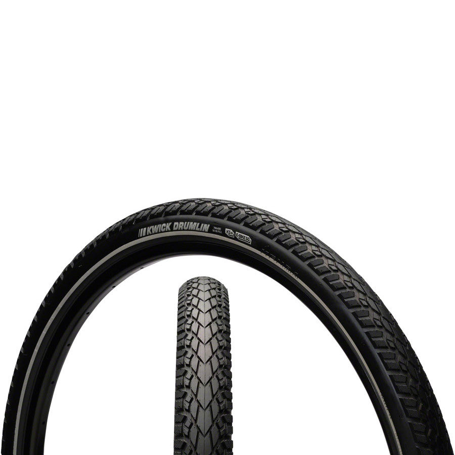 Kenda Kwick Drumlin Tire - 700 x 45, Clincher, Wire, Black/Reflective, 60tpi